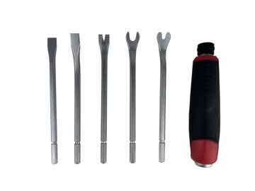 58111V1 - 5pcs Interchangeable Pry Bar Set, Hammer Strike Handle